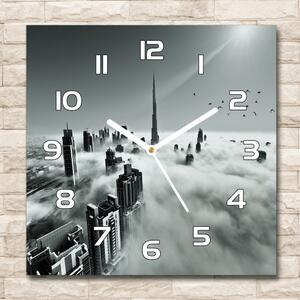 Skleněné hodiny čtverec Mlha nad Dubajem pl_zsk_30x30_f_67144180