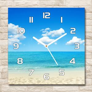 Skleněné hodiny čtverec Rajská pláž pl_zsk_30x30_f_67235061