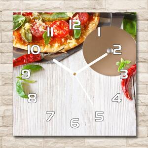 Skleněné nástěnné hodiny čtverec Pizza pl_zsk_30x30_f_68071696