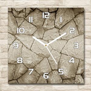 Skleněné hodiny čtverec Stěna z kamení pl_zsk_30x30_f_68371040