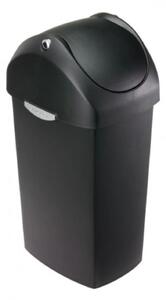 Odpadkový koš Simplehuman – 40 l, houpací víko, černý plast