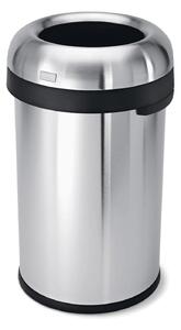 Odpadkový koš Simplehuman do komerčních prostor – 80 l, kulatý, otevřený, matná nerez ocel