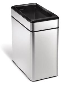 Odpadkový koš Simplehuman – 10 l, hranatý, otevřený, matná ocel