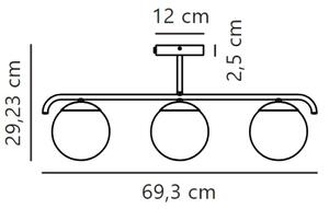Nordlux - Lustr na tyči GRANT 3xE14/25W/230V černá