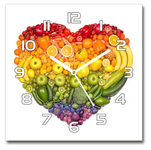 Skleněné hodiny čtverec Zeleninové srdce pl_zsk_30x30_f_73421875