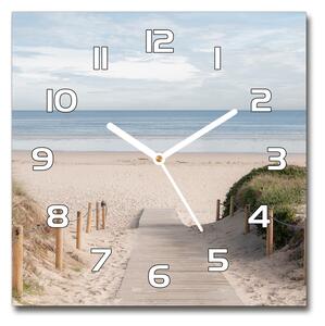 Skleněné hodiny čtverec Stezka na pláž pl_zsk_30x30_f_74072436