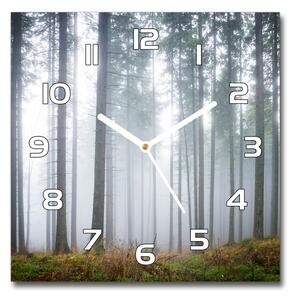 Skleněné hodiny čtverec Mlha v lese pl_zsk_30x30_f_74026356