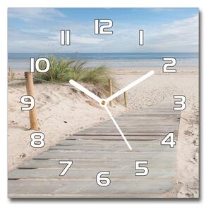 Skleněné nástěnné hodiny čtverec Pláž pl_zsk_30x30_f_74072546