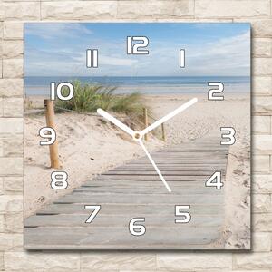 Skleněné nástěnné hodiny čtverec Pláž pl_zsk_30x30_f_74072546