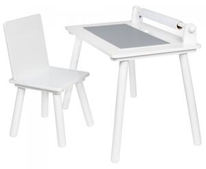 Dětský nábytek - 2 ks, multifunkční stůl s židličkou - bílá, Baby Nellys