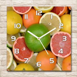Skleněné hodiny čtverec Citrusové ovoce pl_zsk_30x30_f_75213206
