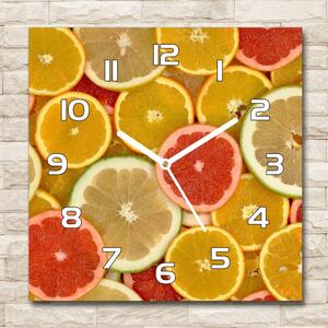 Skleněné hodiny čtverec Citrusové ovoce pl_zsk_30x30_f_75221709