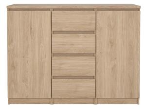 Komoda v dekoru dubu v přírodní barvě 121x91x50 cm Naia – Tvilum