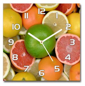 Skleněné hodiny čtverec Citrusové ovoce pl_zsk_30x30_f_75213206