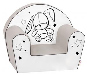 Dětské křesílko LUX Cute Bunny Baby Nellys, šedé, bílé