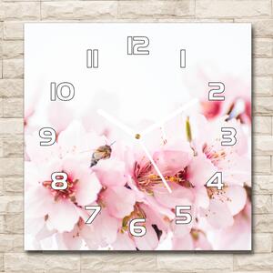 Skleněné hodiny čtverec Květy višně pl_zsk_30x30_f_79943111
