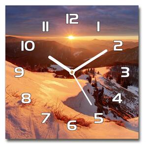 Skleněné hodiny na stěnu Zima v horách pl_zsk_30x30_f_80261323