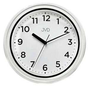 JVD Nástěnné bílé netikající tiché koupelnové hodiny JVD SH5913.1 (Hodiny do koupelny či do pergoly)