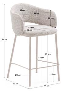 Barová židle slonovinová (výška sedáku 65 cm) Maina – Kave Home 5