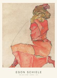 Obrazová reprodukce The Lady in Red (Special Edition Female Portrait) - Egon Schiele