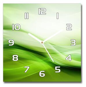 Skleněné hodiny na stěnu Zelené vlny pozadí pl_zsk_30x30_f_84906654