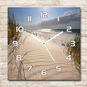 Skleněné hodiny čtverec Mřežino pláž pl_zsk_30x30_f_84989686
