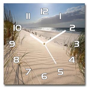 Skleněné hodiny čtverec Mřežino pláž pl_zsk_30x30_f_84989686