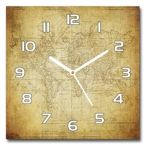 Skleněné hodiny na stěnu Stará mapa světa pl_zsk_30x30_f_85725427