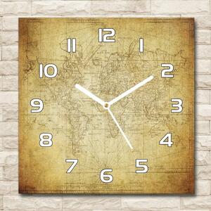 Skleněné hodiny na stěnu Stará mapa světa pl_zsk_30x30_f_85725427