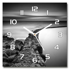 Skleněné hodiny čtverec Kamenná pláž pl_zsk_30x30_f_86464123