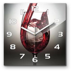 Skleněné hodiny čtverec Červené víno pl_zsk_30x30_f_86527564