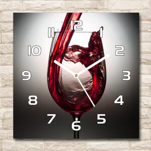 Skleněné hodiny čtverec Červené víno pl_zsk_30x30_f_86527564