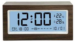 JVD Svítící digitální budík JVD SB2896 v imitaci dřeva (s teploměrem a vlhkoměrem)