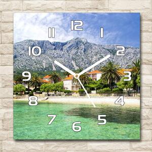 Skleněné hodiny čtverec Pláž v Chorvatsku pl_zsk_30x30_f_87789777