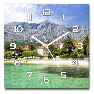 Skleněné hodiny čtverec Pláž v Chorvatsku pl_zsk_30x30_f_87789777