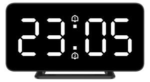 JVD Digitální černý budík do el. sítě JVD SB3216.2 s bílými LED číslama