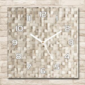 Skleněné hodiny na stěnu Dřevěné kostky pl_zsk_30x30_f_89246295