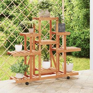 VidaXL Stojan na květiny na kolečkách 110x25x101 cm masivní jedle [362852] Barva: světle hnědá