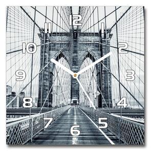 Skleněné hodiny čtverec Brooklynský most pl_zsk_30x30_f_94990249