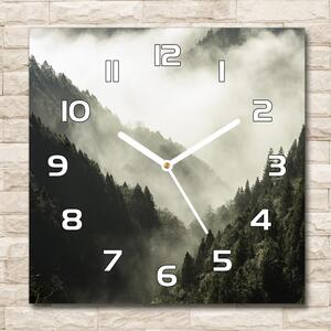 Skleněné hodiny na stěnu Mlha nad lesem pl_zsk_30x30_f_98626353