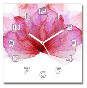 Skleněné hodiny čtverec Růžové květiny pl_zsk_30x30_f_98648030