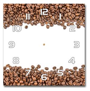Skleněné hodiny čtverec Zrnka kávy pl_zsk_30x30_f_98900337