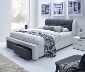 Halmar Postel CASSANDRA se zásuvkami 160x200 bílá/černá