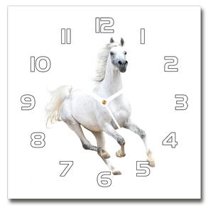 Skleněné hodiny na stěnu Bílý arabský kůň pl_zsk_30x30_f_99028092