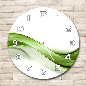 Skleněné hodiny na stěnu Zelená vlna pl_zso_30_f_100125120