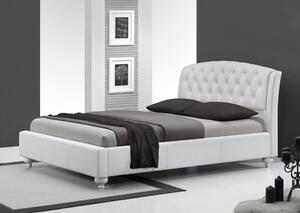 Dvoulůžková postel SOFIA –⁠ 160x200, PU kůže, bílá