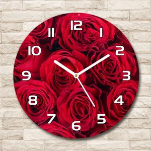 Skleněné nástěnné hodiny kulaté Růže pl_zso_30_f_102803756