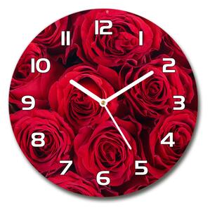 Skleněné nástěnné hodiny kulaté Růže pl_zso_30_f_102803756