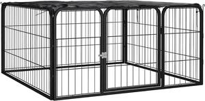 VidaXL Ohrádka pro psy 4 panely černá 100x50 cm práškovaná ocel [171795]