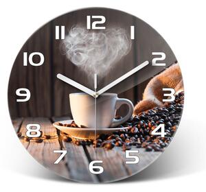 Skleněné hodiny kulaté Šálek kávy pl_zso_30_f_106321309
